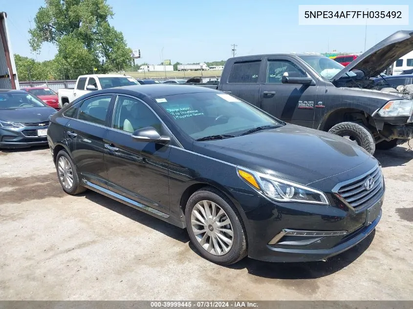 2015 Hyundai Sonata Limited VIN: 5NPE34AF7FH035492 Lot: 39999445