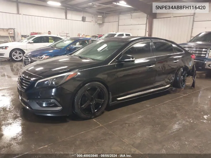 2015 Hyundai Sonata Limited 2.0T VIN: 5NPE34AB8FH116420 Lot: 40003545