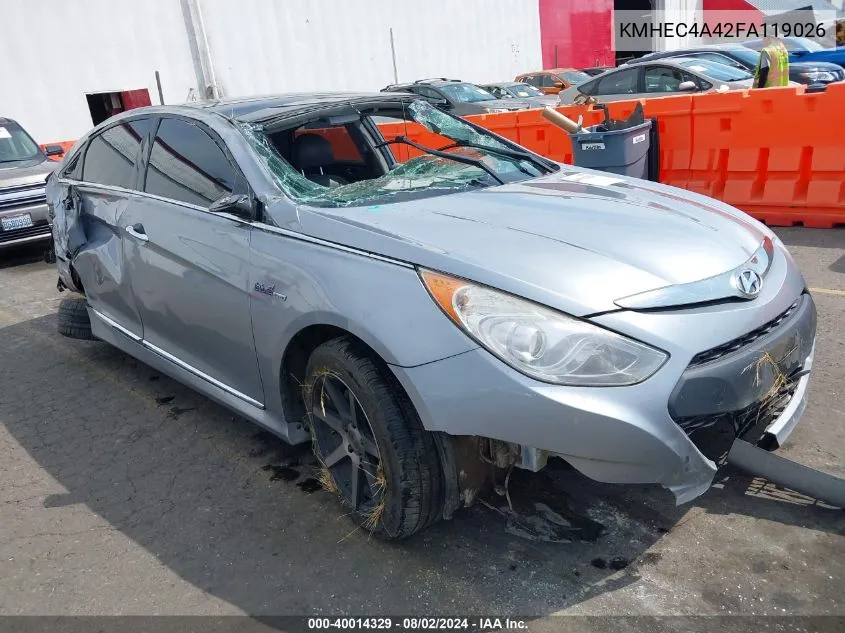 2015 Hyundai Sonata Hybrid Limited VIN: KMHEC4A42FA119026 Lot: 40014329