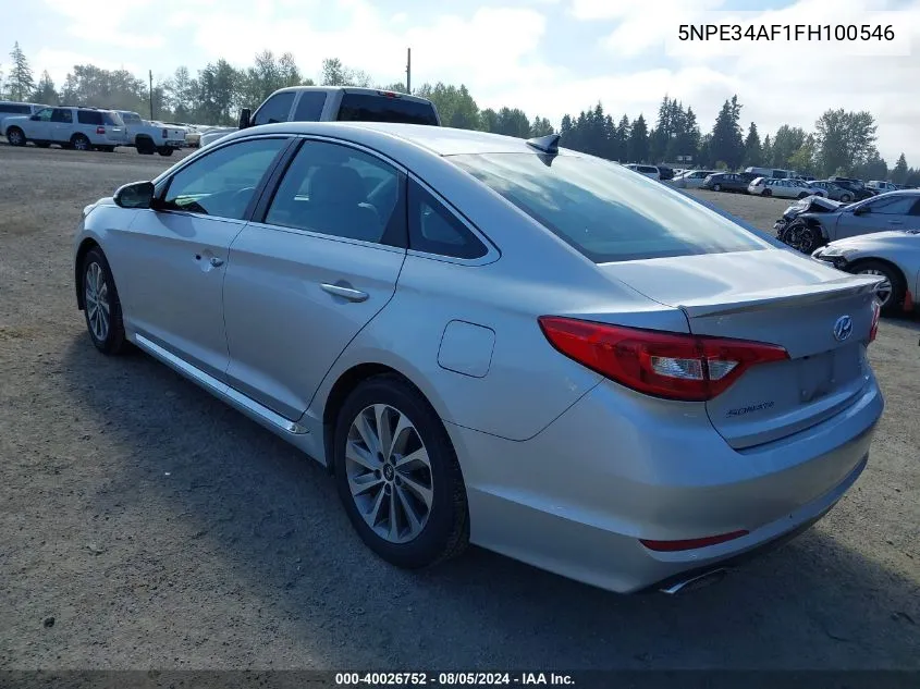 2015 Hyundai Sonata Sport VIN: 5NPE34AF1FH100546 Lot: 40026752