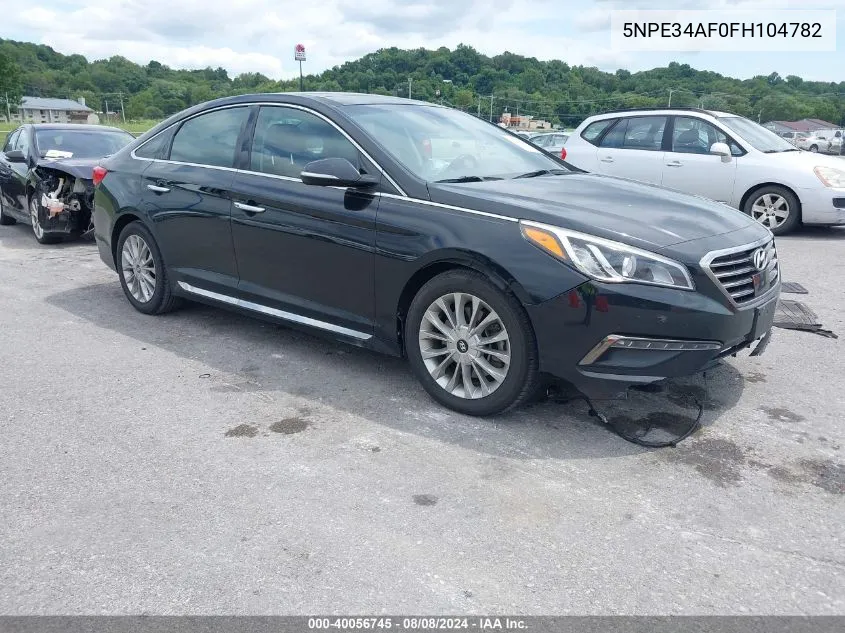 2015 Hyundai Sonata Limited VIN: 5NPE34AF0FH104782 Lot: 40056745