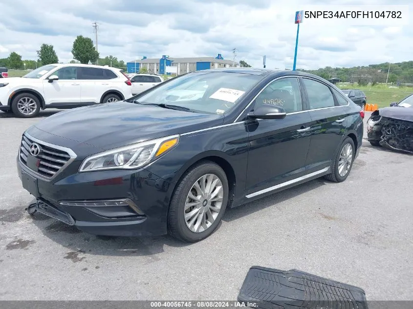 2015 Hyundai Sonata Limited VIN: 5NPE34AF0FH104782 Lot: 40056745