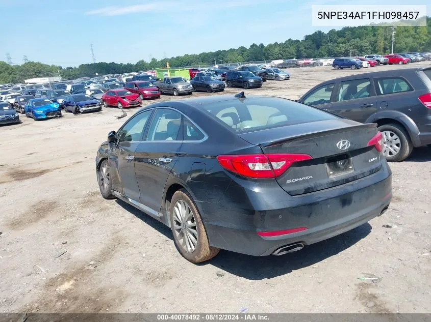 2015 Hyundai Sonata Limited VIN: 5NPE34AF1FH098457 Lot: 40078492