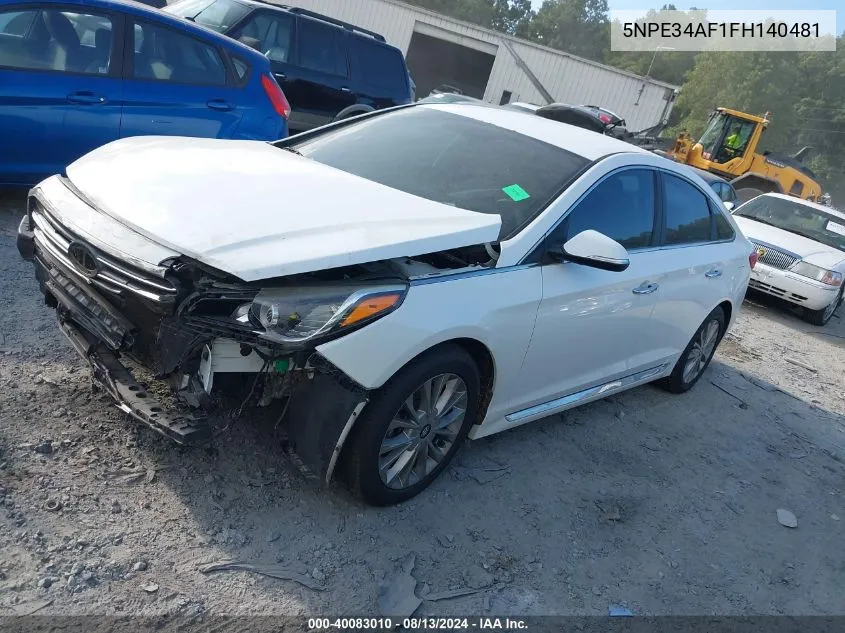 2015 Hyundai Sonata Limited VIN: 5NPE34AF1FH140481 Lot: 40083010