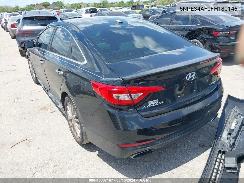 2015 Hyundai Sonata Limited VIN: 5NPE34AF0FH180146 Lot: 40087167