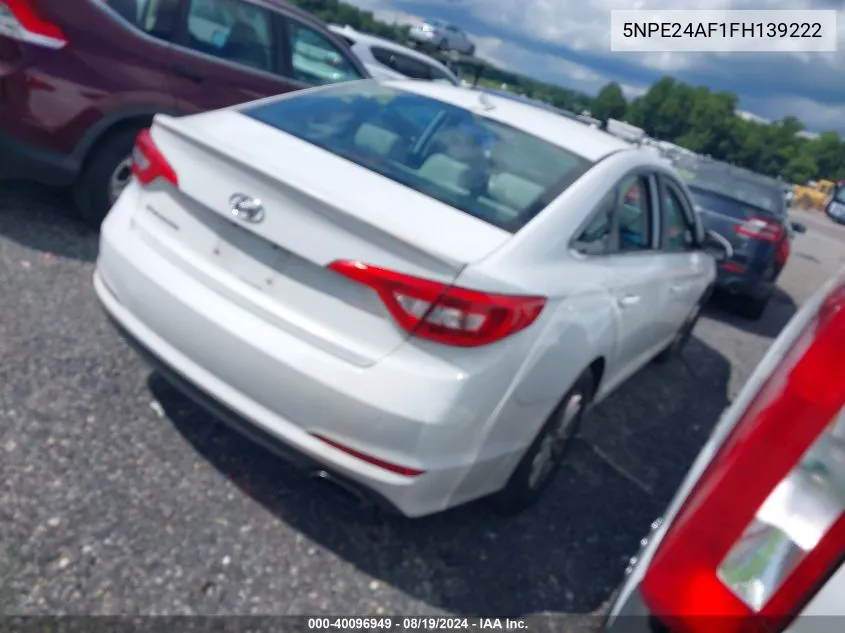 2015 Hyundai Sonata Se VIN: 5NPE24AF1FH139222 Lot: 40096949