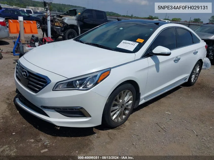 2015 Hyundai Sonata Limited VIN: 5NPE34AF0FH029131 Lot: 40099351