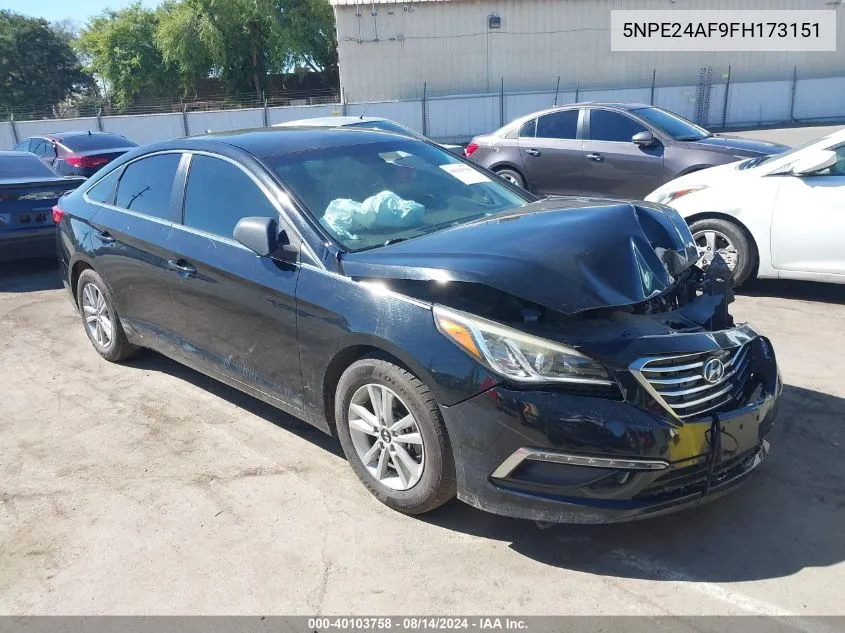 2015 Hyundai Sonata Se VIN: 5NPE24AF9FH173151 Lot: 40103758