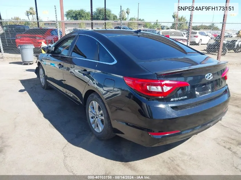 2015 Hyundai Sonata Se VIN: 5NPE24AF9FH173151 Lot: 40103758