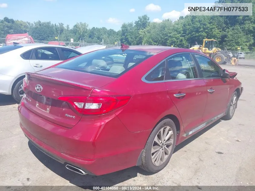 2015 Hyundai Sonata Sport VIN: 5NPE34AF7FH077533 Lot: 40104050