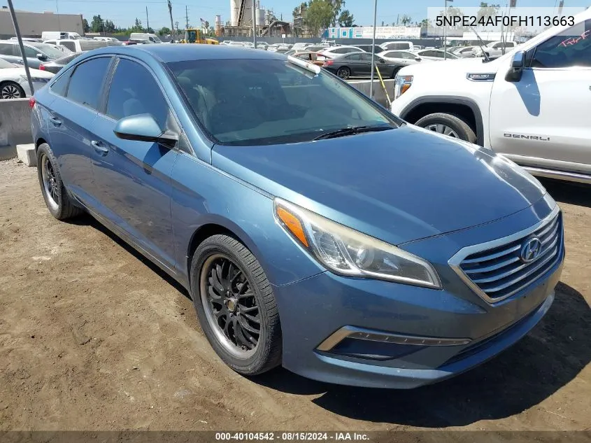 5NPE24AF0FH113663 2015 Hyundai Sonata Se