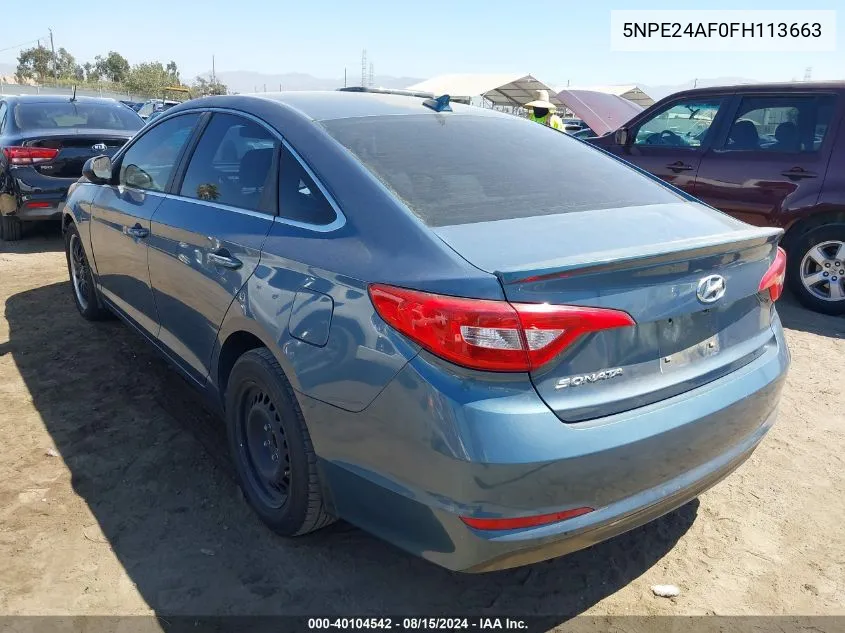 5NPE24AF0FH113663 2015 Hyundai Sonata Se