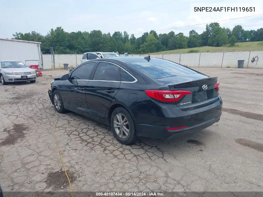 2015 Hyundai Sonata Se VIN: 5NPE24AF1FH119651 Lot: 40107434