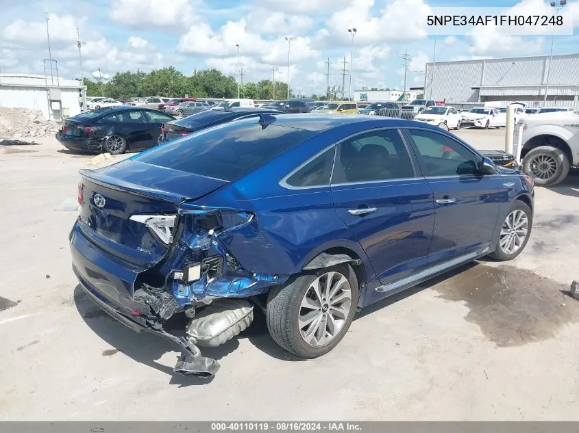 2015 Hyundai Sonata Sport VIN: 5NPE34AF1FH047248 Lot: 40110119