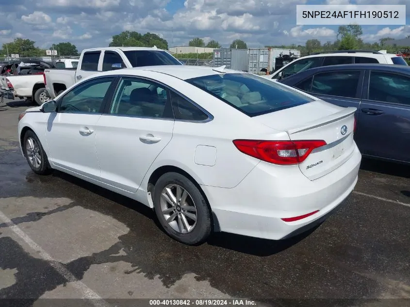 5NPE24AF1FH190512 2015 Hyundai Sonata Se