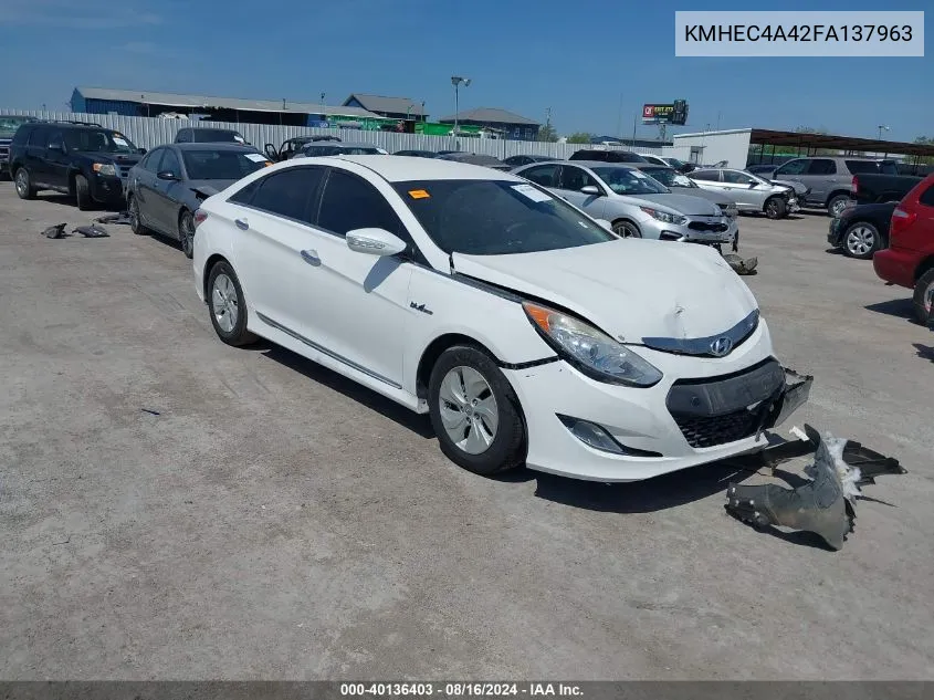 2015 Hyundai Sonata Hybrid VIN: KMHEC4A42FA137963 Lot: 40136403