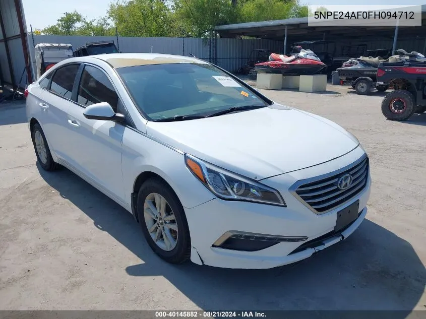 2015 Hyundai Sonata Se VIN: 5NPE24AF0FH094712 Lot: 40145882