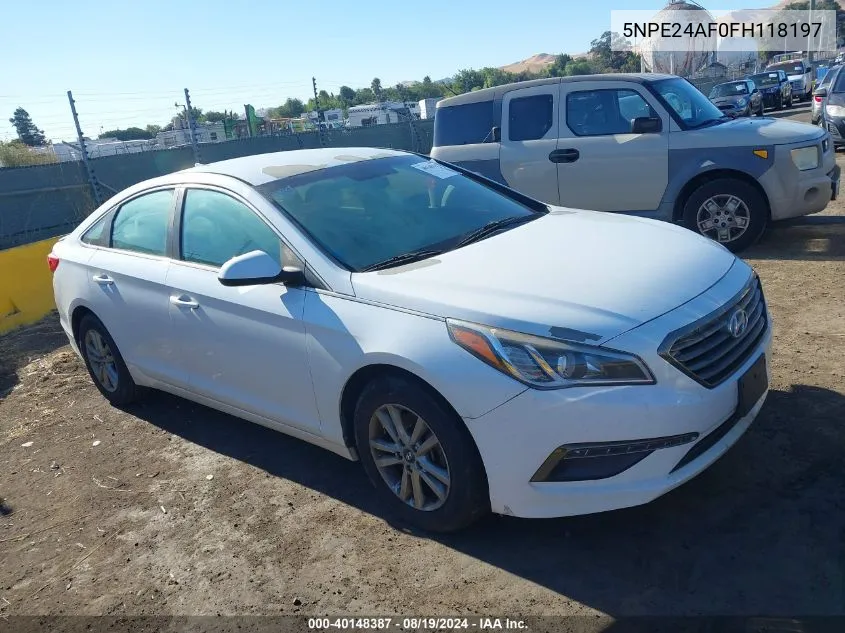 5NPE24AF0FH118197 2015 Hyundai Sonata Se