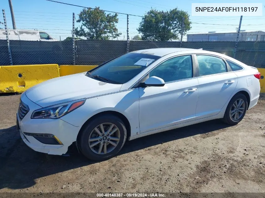 5NPE24AF0FH118197 2015 Hyundai Sonata Se