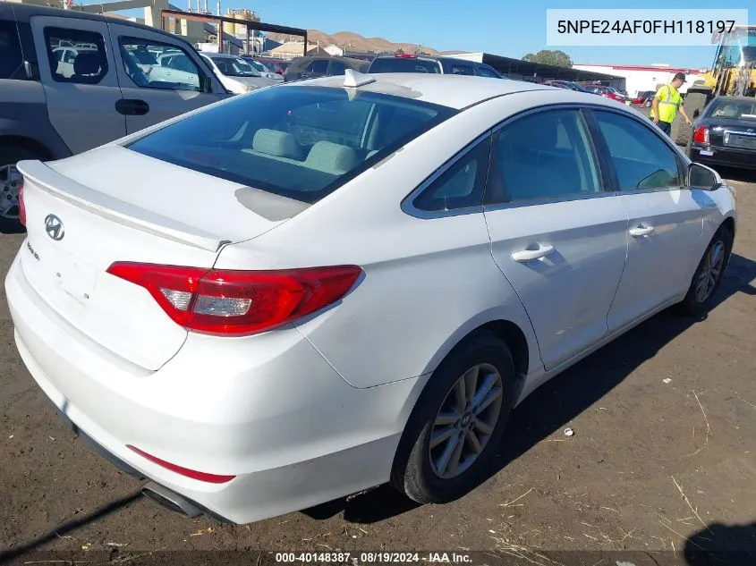 5NPE24AF0FH118197 2015 Hyundai Sonata Se