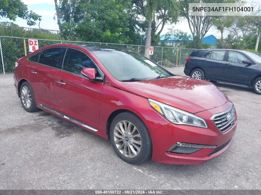 2015 Hyundai Sonata Limited VIN: 5NPE34AF1FH104001 Lot: 40150722