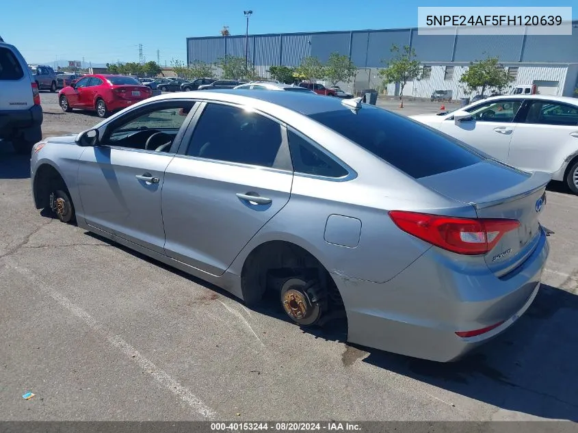 2015 Hyundai Sonata Se VIN: 5NPE24AF5FH120639 Lot: 40153244