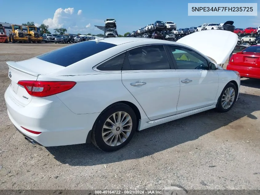 2015 Hyundai Sonata Limited VIN: 5NPE34AF7FH235725 Lot: 40164722