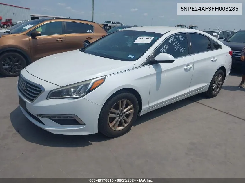 2015 Hyundai Sonata Se VIN: 5NPE24AF3FH003285 Lot: 40170615