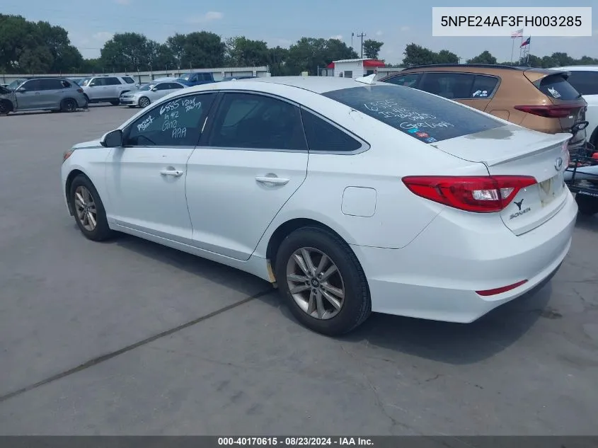 5NPE24AF3FH003285 2015 Hyundai Sonata Se