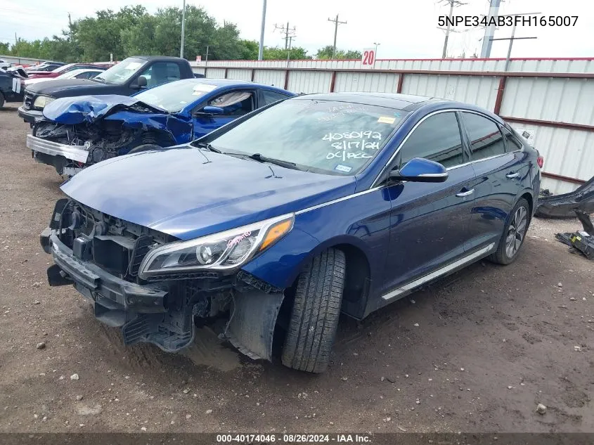 2015 Hyundai Sonata Limited 2.0T VIN: 5NPE34AB3FH165007 Lot: 40174046