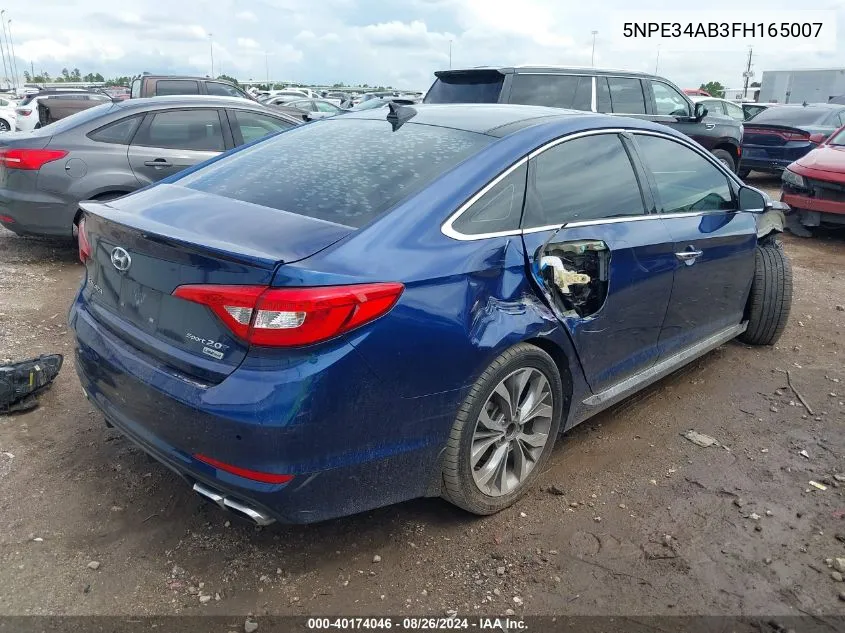 2015 Hyundai Sonata Limited 2.0T VIN: 5NPE34AB3FH165007 Lot: 40174046