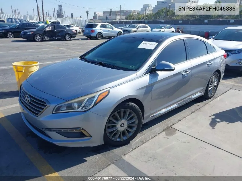 2015 Hyundai Sonata Limited VIN: 5NPE34AF2FH046836 Lot: 40176077