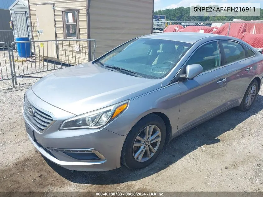 2015 Hyundai Sonata Se VIN: 5NPE24AF4FH216911 Lot: 40188783