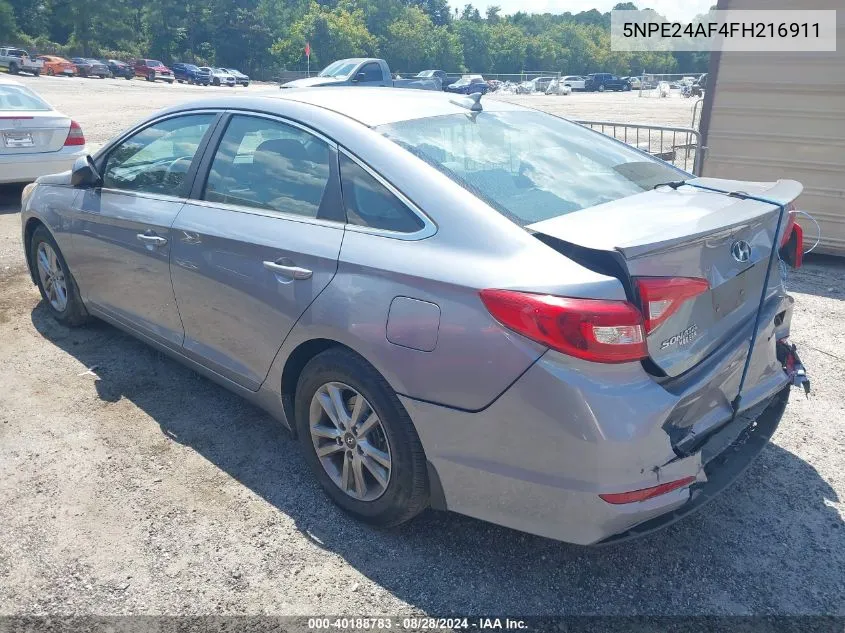 2015 Hyundai Sonata Se VIN: 5NPE24AF4FH216911 Lot: 40188783