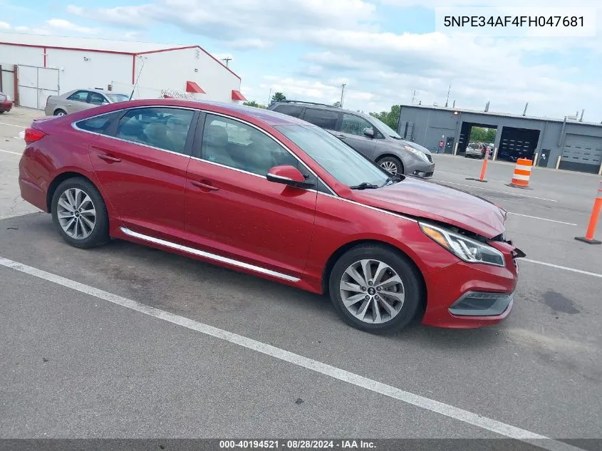 2015 Hyundai Sonata Sport VIN: 5NPE34AF4FH047681 Lot: 40194521