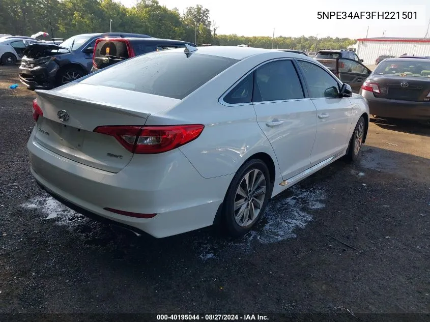 2015 Hyundai Sonata Sport VIN: 5NPE34AF3FH221501 Lot: 40195044