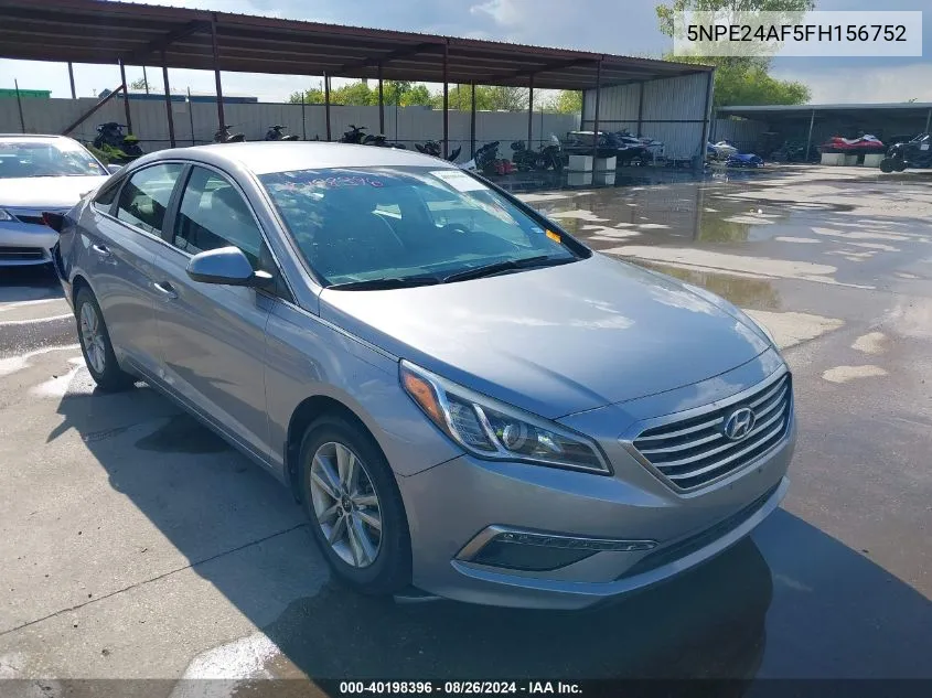 2015 Hyundai Sonata Se VIN: 5NPE24AF5FH156752 Lot: 40198396