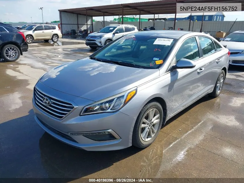 2015 Hyundai Sonata Se VIN: 5NPE24AF5FH156752 Lot: 40198396