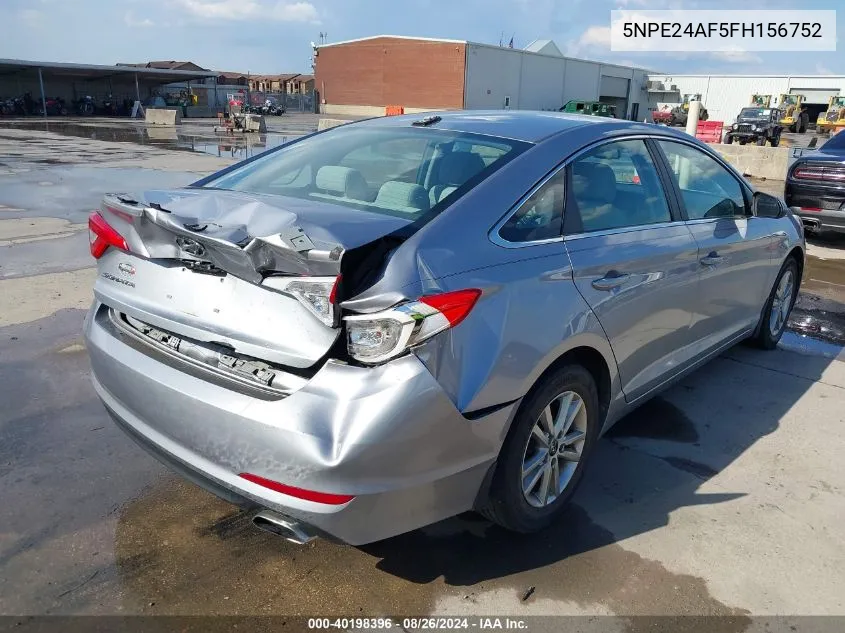 5NPE24AF5FH156752 2015 Hyundai Sonata Se