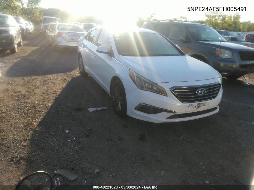 5NPE24AF5FH005491 2015 Hyundai Sonata Se