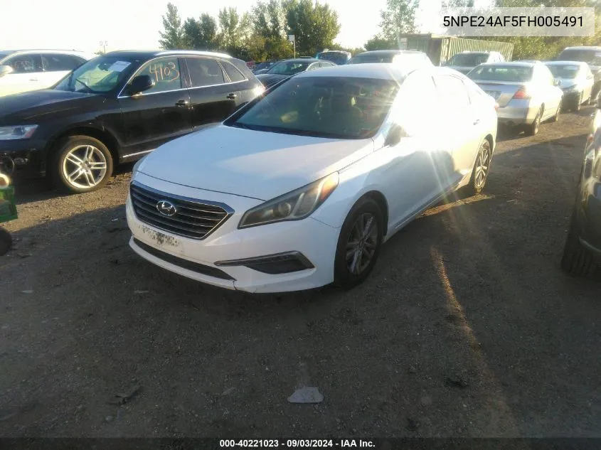 5NPE24AF5FH005491 2015 Hyundai Sonata Se