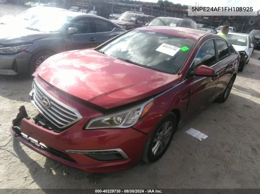 5NPE24AF1FH108925 2015 Hyundai Sonata Se