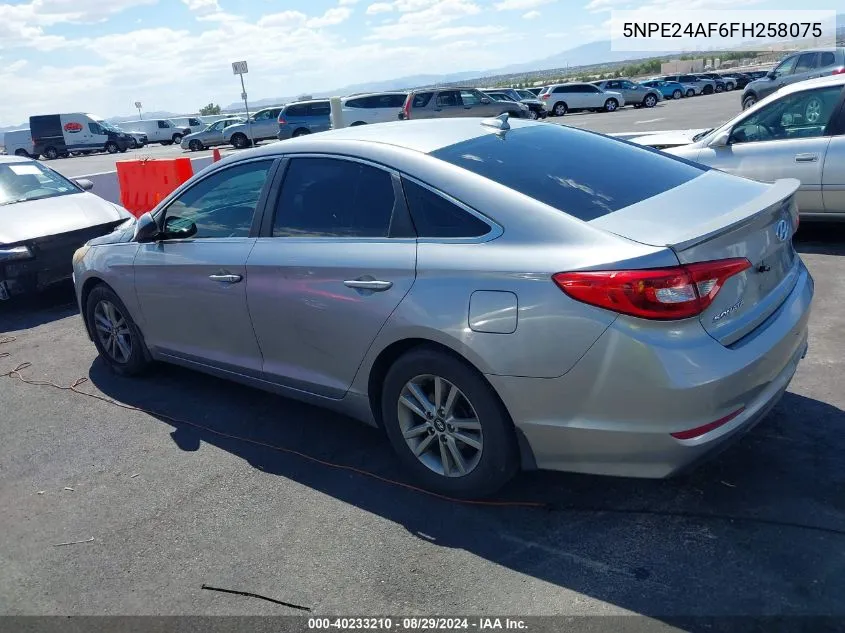 2015 Hyundai Sonata Se VIN: 5NPE24AF6FH258075 Lot: 40233210