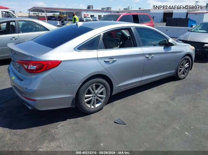 2015 Hyundai Sonata Se VIN: 5NPE24AF6FH258075 Lot: 40233210