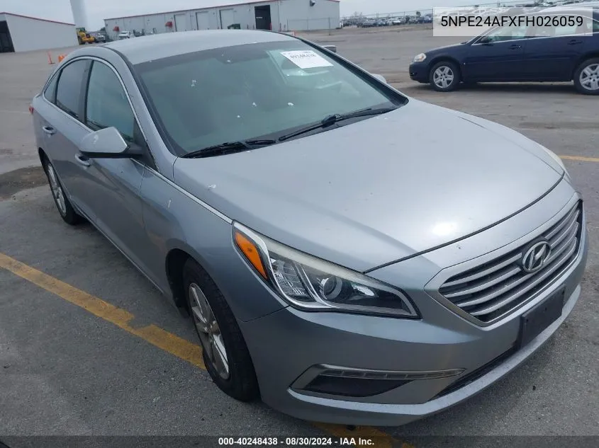 5NPE24AFXFH026059 2015 Hyundai Sonata Se