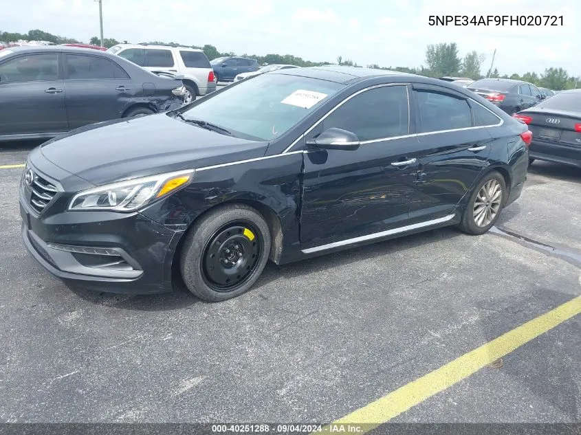 2015 Hyundai Sonata Limited VIN: 5NPE34AF9FH020721 Lot: 40251288