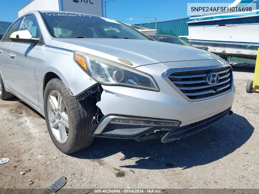 5NPE24AF5FH016698 2015 Hyundai Sonata Se