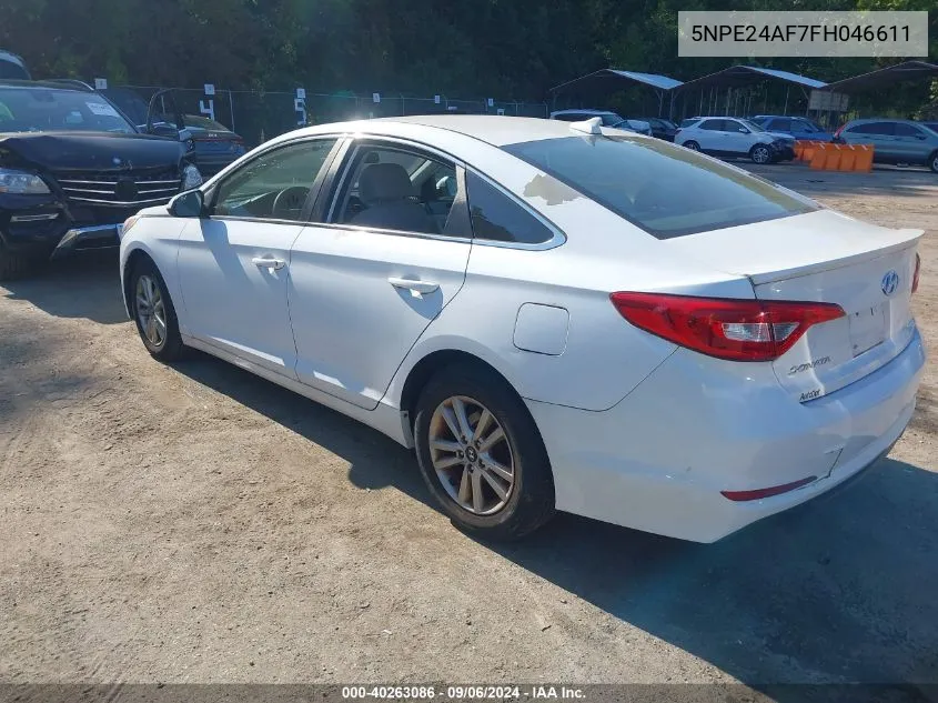 2015 Hyundai Sonata Se VIN: 5NPE24AF7FH046611 Lot: 40263086