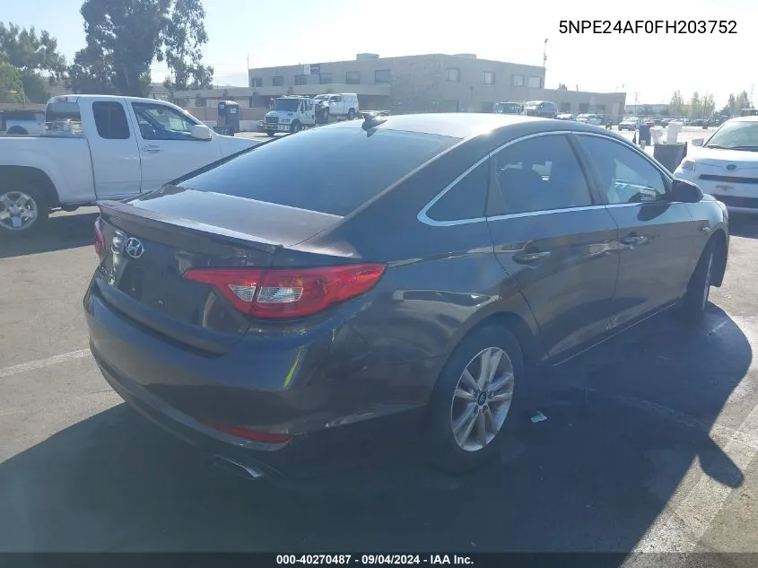 5NPE24AF0FH203752 2015 Hyundai Sonata Se