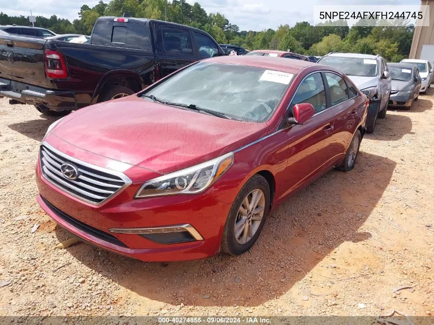 2015 Hyundai Sonata Se VIN: 5NPE24AFXFH244745 Lot: 40274855